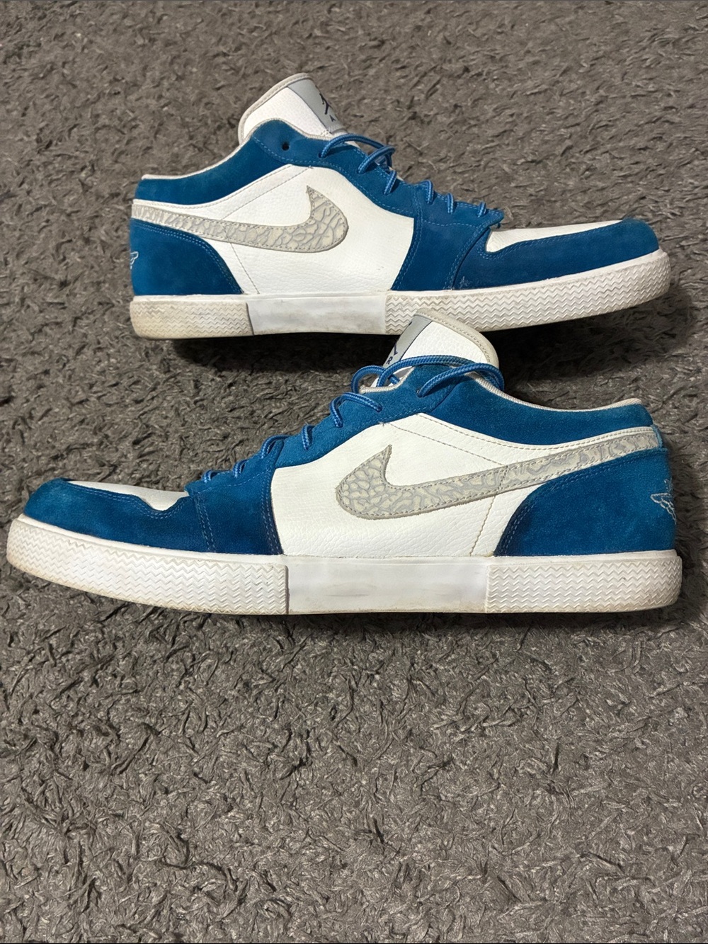 Jordan Blue and White Low-Top Sneakers